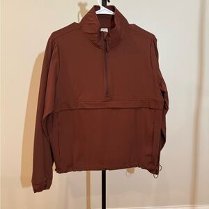 Women's Rust Half-Zip Bomber Pullover Jacket and pants
